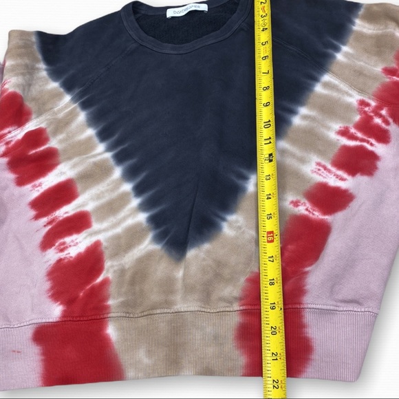 DAYDREAMER Flying V Tie Dye Varsity Crew Sweatshirt In Black Combo size XS - Picture 11 of 12
